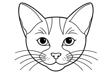 cat head line art silhouette vector illustration