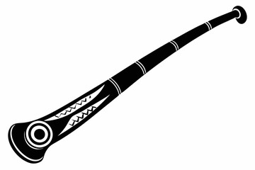 didgeridoo line art silhouette vector illustration