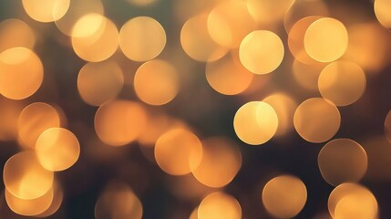 Blurred background of warm golden bokeh light creating a festive atmosphere for celebrations