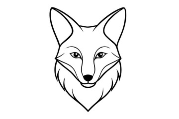elegant fox head line art silhouette vector illustration
