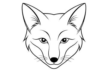 elegant fox head line art silhouette vector illustration