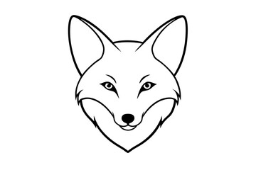 Fototapeta premium elegant fox head line art silhouette vector illustration