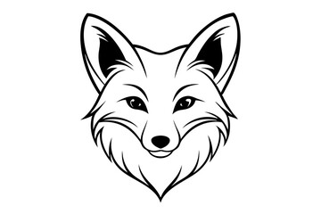 Obraz premium elegant fox head line art silhouette vector illustration