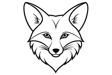 Obraz premium elegant fox head line art silhouette vector illustration