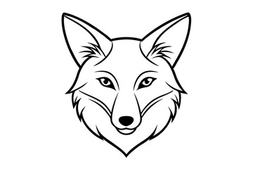 elegant fox head line art silhouette vector illustration