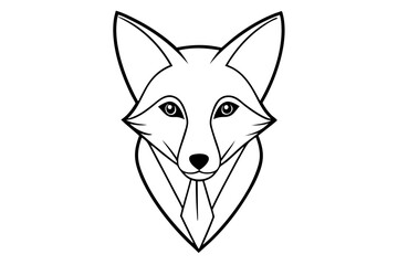 Obraz premium elegant fox head line art silhouette vector illustration
