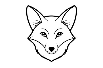 elegant fox head line art silhouette vector illustration