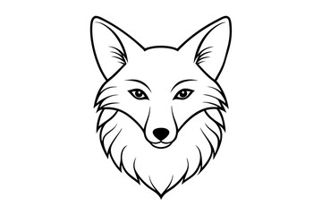 elegant fox head line art silhouette vector illustration