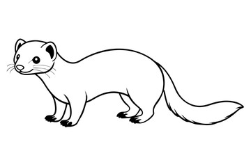 ferret line art silhouette vector illustration