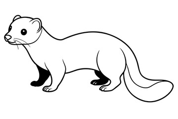 ferret line art silhouette vector illustration