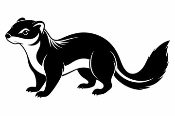 ferret line art silhouette vector illustration