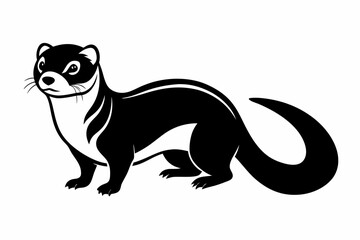 ferret line art silhouette vector illustration