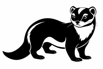 ferret line art silhouette vector illustration