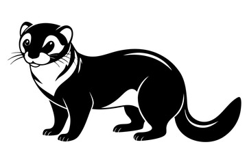 ferret line art silhouette vector illustration