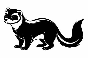 ferret line art silhouette vector illustration
