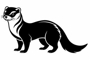ferret line art silhouette vector illustration