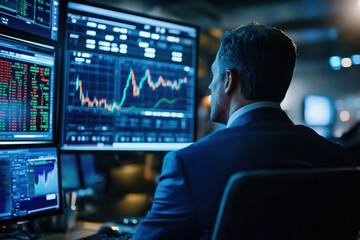 Obraz premium Stock Market Headline on News Broadcast