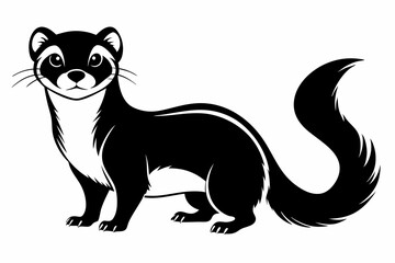 ferret line art silhouette vector illustration