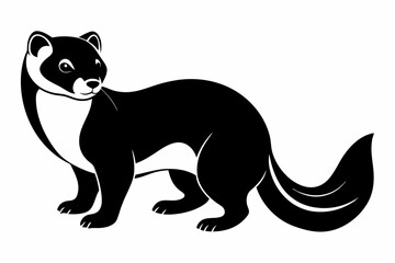 ferret line art silhouette vector illustration