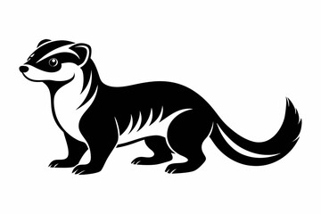 ferret line art silhouette vector illustration