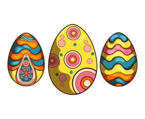Colorful Decorated Easter Eggs Featuring Vibrant Patterns and Unique Designs