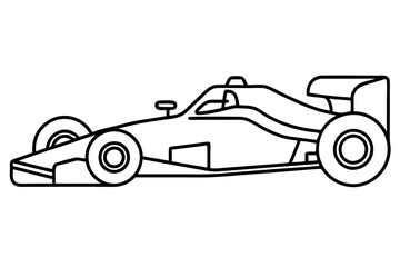 Obraz premium formula one car line art silhouette vector illustration