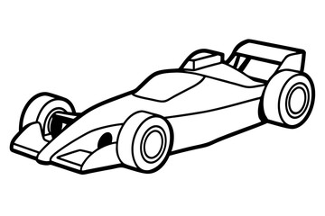 Obraz premium formula one car line art silhouette vector illustration