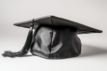 A Black Graduation Mortarboard Cap with Tassel Detail