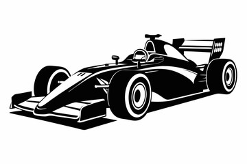 Obraz premium formula one car line art silhouette vector illustration