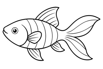 goldfish line art silhouette vector illustration