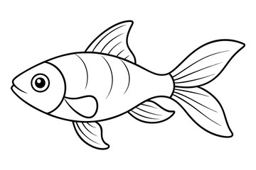 goldfish line art silhouette vector illustration