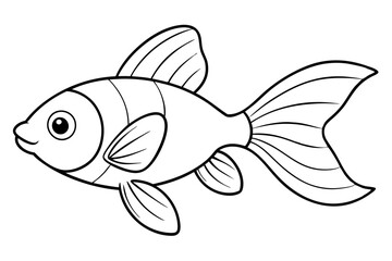 goldfish line art silhouette vector illustration
