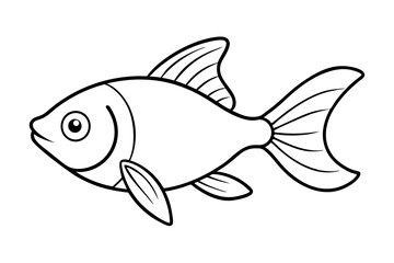 goldfish line art silhouette vector illustration