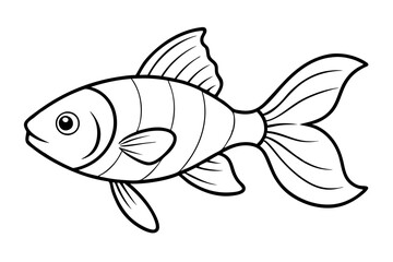 goldfish line art silhouette vector illustration