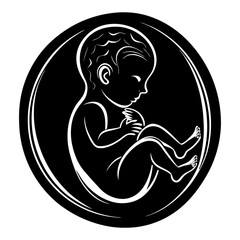 Vector illustration of a baby in the womb