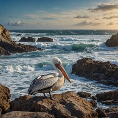 pelicans on the beach