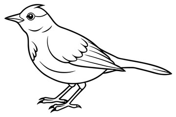 Obraz premium lark bird line art silhouette vector illustration