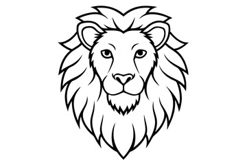 lion head line art silhouette vector illustration