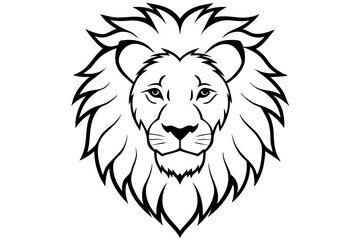 lion head line art silhouette vector illustration