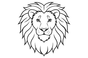 lion head line art silhouette vector illustration