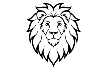 lion head line art silhouette vector illustration
