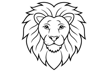 lion head line art silhouette vector illustration