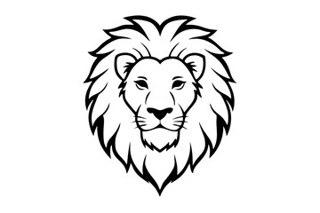 lion head line art silhouette vector illustration
