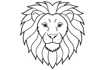 lion head line art silhouette vector illustration