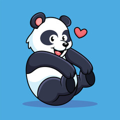 A cute panda with cute pose. It can be used for printing, textiles, web design. Vector illustration