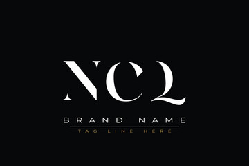 NCQ abstract letter logo design. This logo is designed by three abstract letters