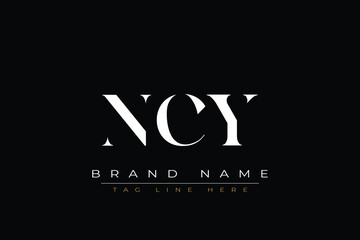 NCY abstract letter logo design. This logo is designed by three abstract letters