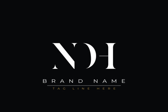 NDH abstract letter logo design. This logo is designed by three abstract letters