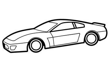 Naklejka premium racing car line art silhouette vector illustration