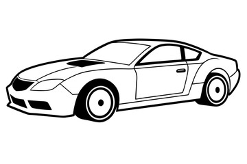 racing car line art silhouette vector illustration